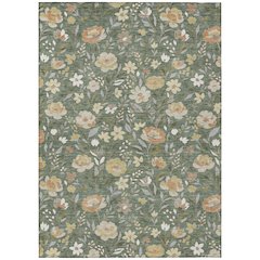 Machine Washable Indoor/Outdoor Chantille ACN2438 Green 10' x 14' Rug