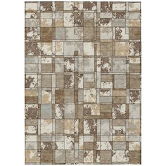 Machine Washable Indoor/Outdoor Chantille ACN2442 Brown 10' x 14' Rug