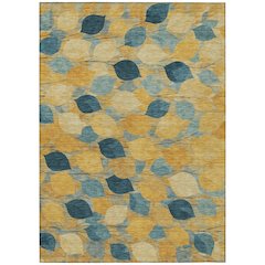 Machine Washable Indoor/Outdoor Chantille ACN2444 Gold 10' x 14' Rug