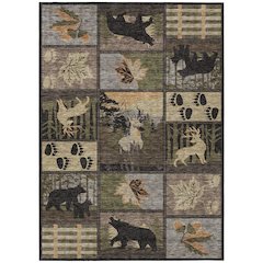 Machine Washable Indoor/Outdoor Chantille ACN2448 Black 10' x 14' Rug
