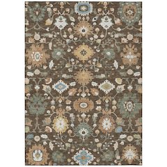 Machine Washable Indoor/Outdoor Chantille ACN2458 Brown 10' x 14' Rug