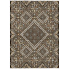 Machine Washable Indoor/Outdoor Chantille ACN2459 Brown 10' x 14' Rug