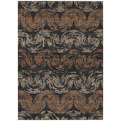 Machine Washable Indoor/Outdoor Chantille ACN2461 Black 10' x 14' Rug