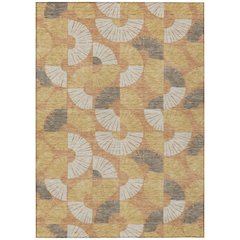 Machine Washable Indoor/Outdoor Chantille ACN2462 Orange 10' x 14' Rug