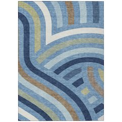 Machine Washable Indoor/Outdoor Chantille ACN2467 Blue 10' x 14' Rug