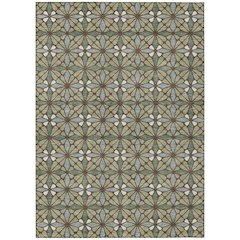 Machine Washable Indoor/Outdoor Chantille ACN2469 Green 10' x 14' Rug