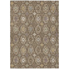 Machine Washable Indoor/Outdoor Chantille ACN2471 Brown 10' x 14' Rug