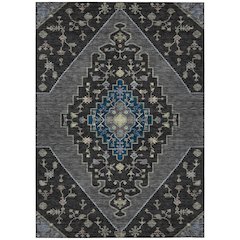 Machine Washable Indoor/Outdoor Chantille ACN2472 Black 10' x 14' Rug