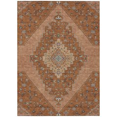 Machine Washable Indoor/Outdoor Chantille ACN2472 Orange 10' x 14' Rug