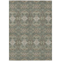 Machine Washable Indoor/Outdoor Chantille ACN2477 Green 10' x 14' Rug