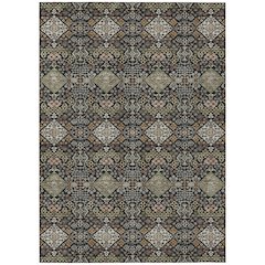 Machine Washable Indoor/Outdoor Chantille ACN2477 Black 10' x 14' Rug