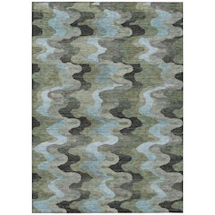 Machine Washable Indoor/Outdoor Chantille ACN2481 Green 10' x 14' Rug