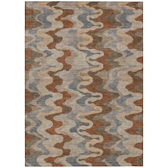 Machine Washable Indoor/Outdoor Chantille ACN2481 Brown 10' x 14' Rug