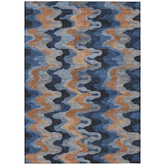 Machine Washable Indoor/Outdoor Chantille ACN2481 Blue 10' x 14' Rug