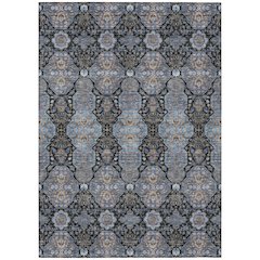 Machine Washable Indoor/Outdoor Chantille ACN2483 Black 10' x 14' Rug