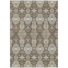 Machine Washable Indoor/Outdoor Chantille ACN2484 Brown 10' x 14' Rug