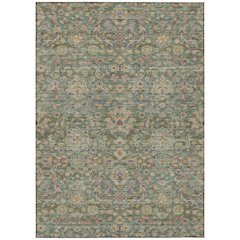 Machine Washable Indoor/Outdoor Chantille ACN2485 Green 10' x 14' Rug