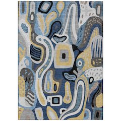 Machine Washable Indoor/Outdoor Chantille ACN2488 Blue 10' x 14' Rug