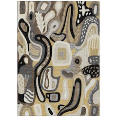 Machine Washable Indoor/Outdoor Chantille ACN2488 Gold 10' x 14' Rug