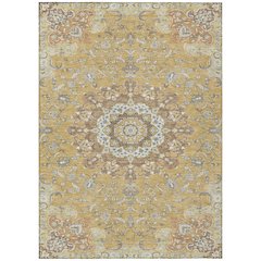 Machine Washable Indoor/Outdoor Chantille ACN2489 Gold 10' x 14' Rug