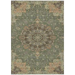 Machine Washable Indoor/Outdoor Chantille ACN2489 Green 10' x 14' Rug