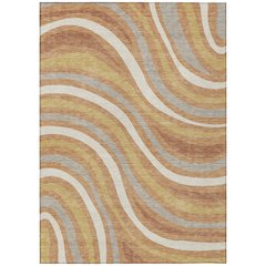 Machine Washable Indoor/Outdoor Chantille ACN2490 Orange 10' x 14' Rug