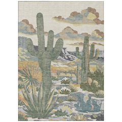 Machine Washable Indoor/Outdoor Chantille ACN2496 Brown 10' x 14' Rug