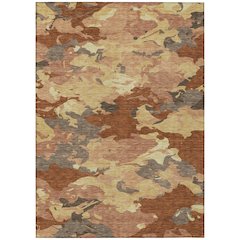Machine Washable Indoor/Outdoor Chantille ACN2497 Orange 10' x 14' Rug