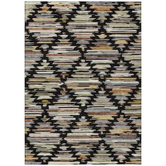 Machine Washable Indoor/Outdoor Chantille ACN2502 Black 10' x 14' Rug
