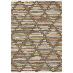 Machine Washable Indoor/Outdoor Chantille ACN2502 Brown 10' x 14' Rug