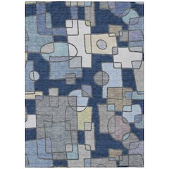 Machine Washable Indoor/Outdoor Chantille ACN2503 Blue 10' x 14' Rug