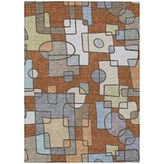 Machine Washable Indoor/Outdoor Chantille ACN2503 Orange 10' x 14' Rug