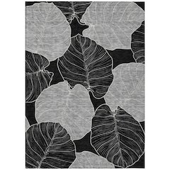 Machine Washable Indoor/Outdoor Chantille ACN2506 Black 10' x 14' Rug