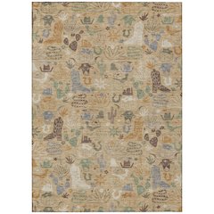 Machine Washable Indoor/Outdoor Chantille ACN2512 Gold 10' x 14' Rug