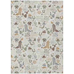 Machine Washable Indoor/Outdoor Chantille ACN2512 Ivory 10' x 14' Rug