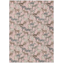 Machine Washable Indoor/Outdoor Chantille ACN2520 Pink 10' x 14' Rug