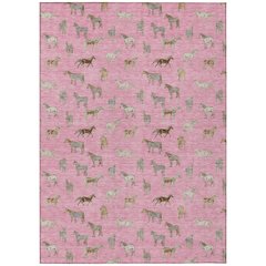 Machine Washable Indoor/Outdoor Chantille ACN2521 Pink 10' x 14' Rug