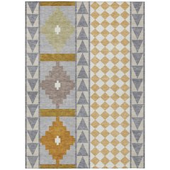 Machine Washable Indoor/Outdoor Chantille ACN2522 Gray 10' x 14' Rug
