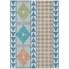 Machine Washable Indoor/Outdoor Chantille ACN2522 Teal 10' x 14' Rug