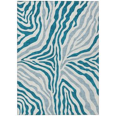 Machine Washable Indoor/Outdoor Chantille ACN2523 Teal 10' x 14' Rug