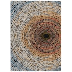 Machine Washable Indoor/Outdoor Chantille ACN2524 Orange 10' x 14' Rug