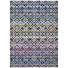 Machine Washable Indoor/Outdoor Chantille ACN2531 Blue 10' x 14' Rug