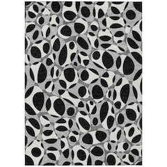 Machine Washable Indoor/Outdoor Chantille ACN2536 Black 10' x 14' Rug