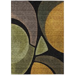 Machine Washable Indoor/Outdoor Chantille ACN2537 Black 10' x 14' Rug