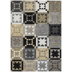 Machine Washable Indoor/Outdoor Chantille ACN2538 Black 10' x 14' Rug