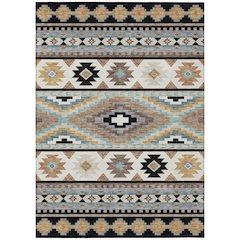 Machine Washable Indoor/Outdoor Chantille ACN2539 Black 10' x 14' Rug