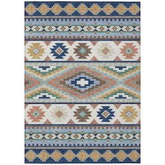 Machine Washable Indoor/Outdoor Chantille ACN2539 Blue 10' x 14' Rug