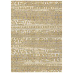 Machine Washable Indoor/Outdoor Chantille ACN2540 Gold 10' x 14' Rug