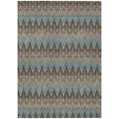Machine Washable Indoor/Outdoor Chantille ACN2558 Brown 10' x 14' Rug