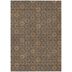 Machine Washable Indoor/Outdoor Chantille ACN2559 Brown 10' x 14' Rug